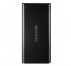 Canyon CNE-CPB1006B Powerbank, polymérová, 10.000 mAh, 2 x USB výstup, 2 x USB vstup (1xUSB-C), LED inikácia, čierna