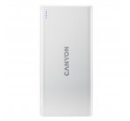 Canyon CNE-CPB1006W Powerbank, polymérová, 10.000 mAh, 2 x USB výstup, 2 x USB vstup (1xUSB-C), LED inikácia, Biela